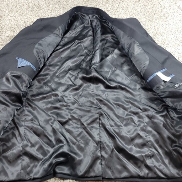 Ralph Lauren Blazer Jacket Mens 50R Black Lined Wool Poly Blend - Picture 2 of 6